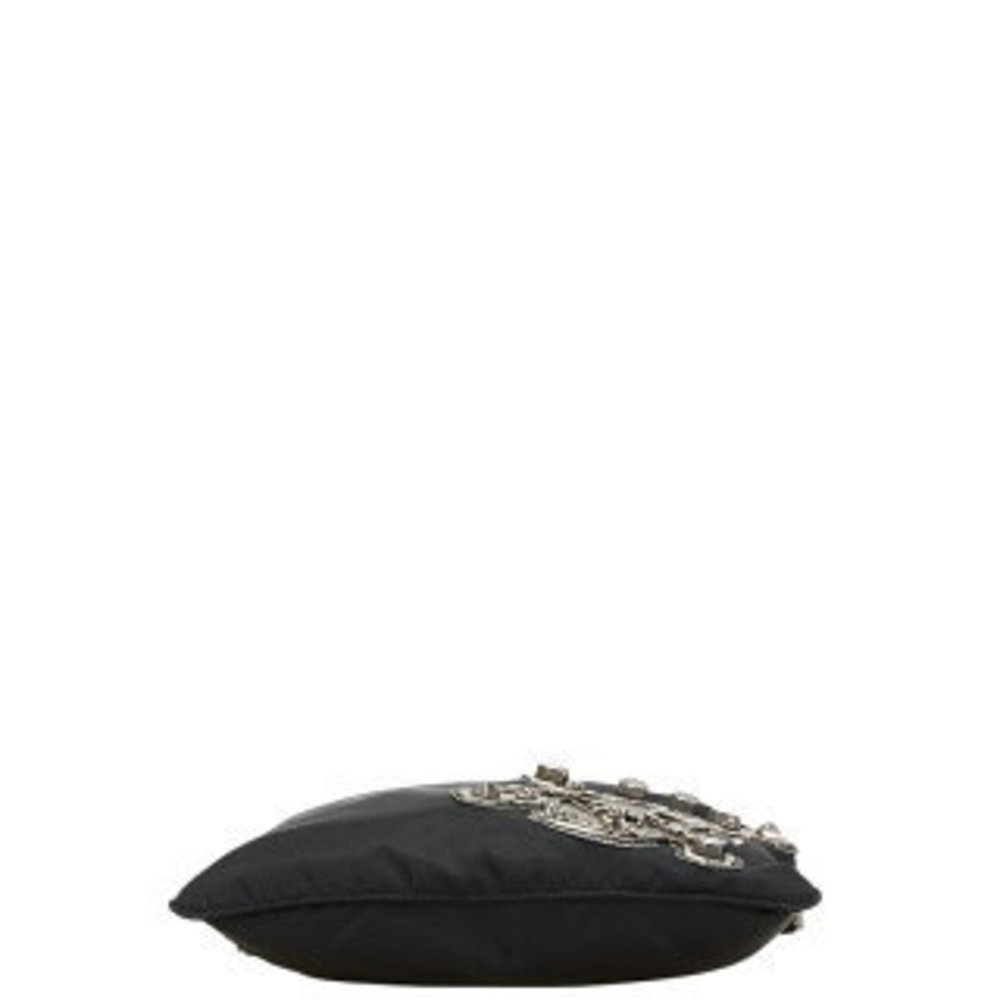 Prada Triangular Skull Shoulder Bag Black Nylon L… - image 3